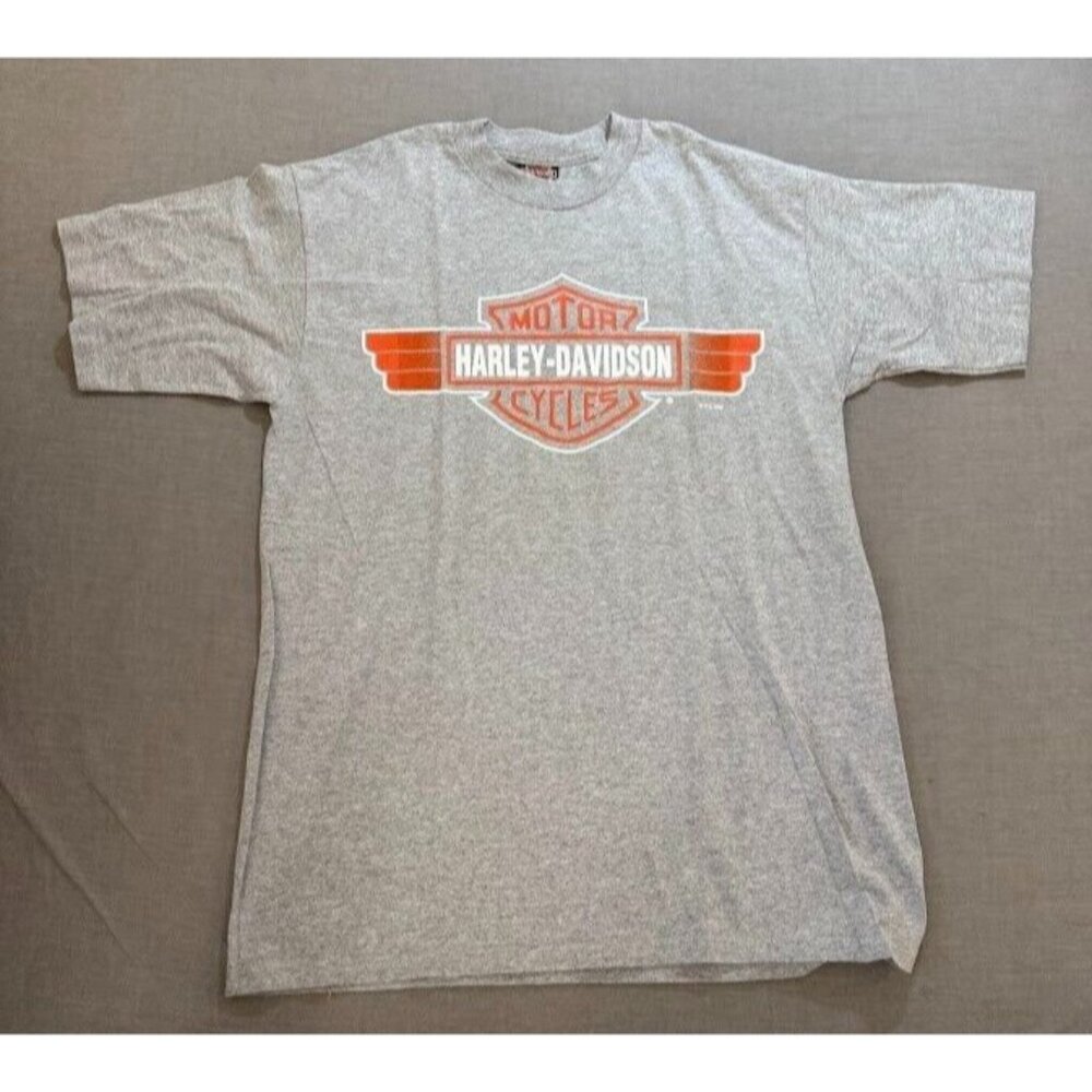 Hayley-Davidson Cancun Shirt Mens Large Gray Logo Short Sleeve Pullover Tee NWOT